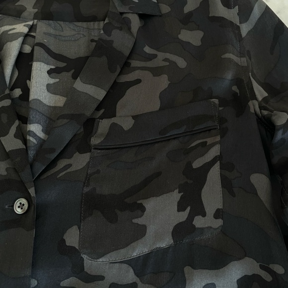 Equipment Camouflage Print Silk Blouse - Picture 8 of 14